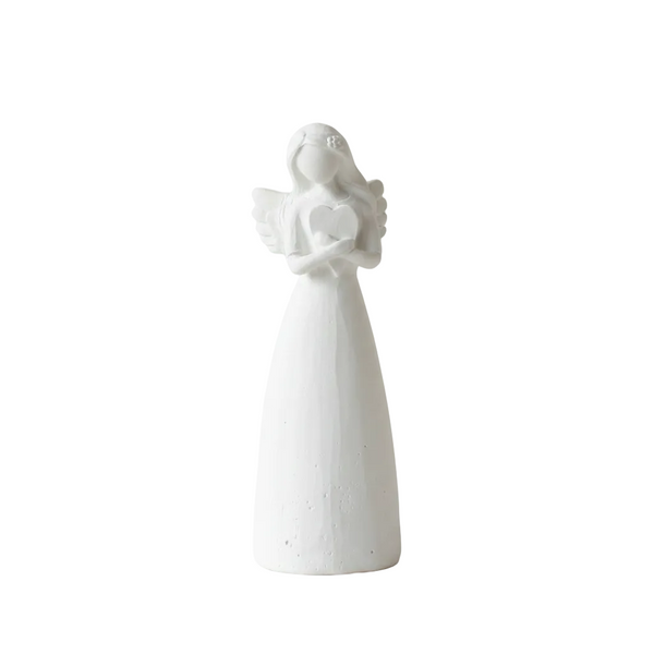 Anjo alto de cerâmica perfumada artesanal com aroma de talco, para perfumar e decorar interiores.