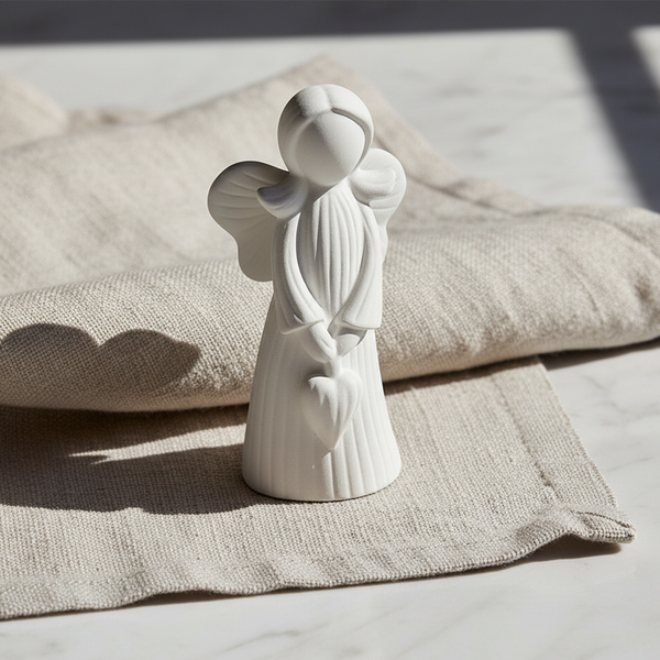 Anjo de cerâmica perfumada artesanal da 44, com aroma de talco, para perfumar e decorar interiores.
