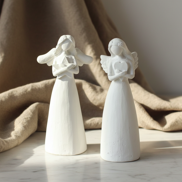 Anjos altos de cerâmica perfumada artesanal da 44, com aroma de talco, para perfumar e decorar interiores.