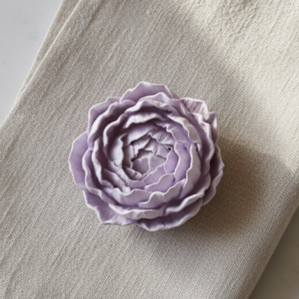 Flor de nenúfar de cerâmica perfumada artesanal para decoração de interiores.