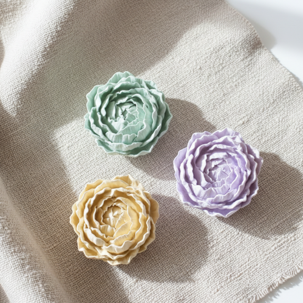 Flores de nenúfar de cerâmica perfumada artesanal para decoração de interiores.