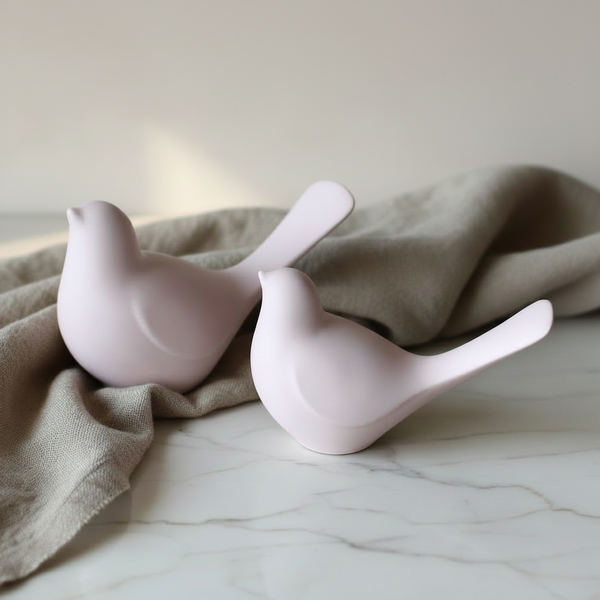 Passarinhos de cerâmica perfumada artesanal da 44 em tons pastel, com aroma de talco.