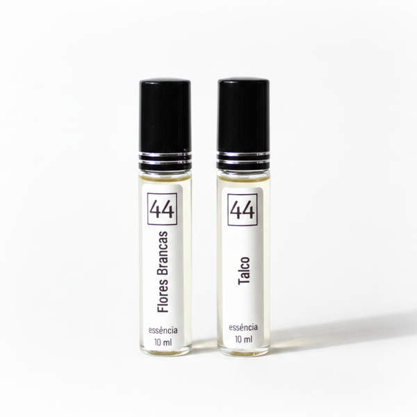 Recarga de essência concentrada da 44 para cerâmicas perfumadas e flores secas, em frasco de 10 ml.