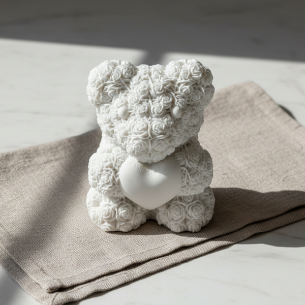 Urso de Rosas de Cerâmica Perfumada