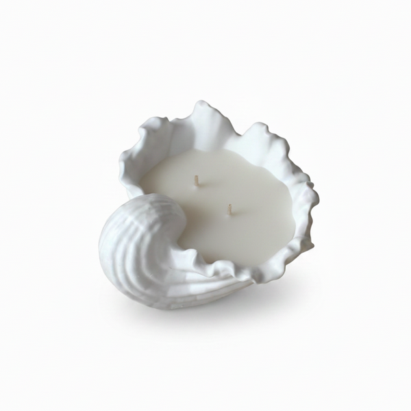 Vela aromática artesanal decorativa da 44 feita à mão em concha de cerâmica.