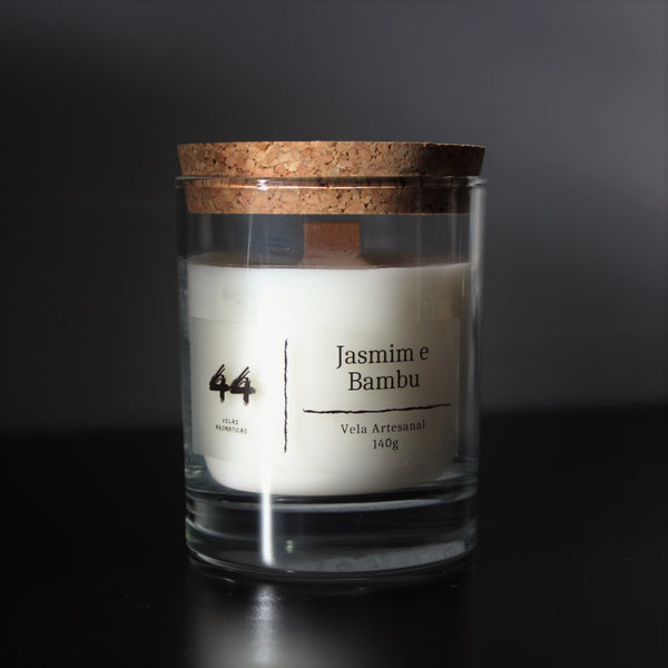 Vela Aromática Artesanal Premium Aroma de Jasmim e Bambu