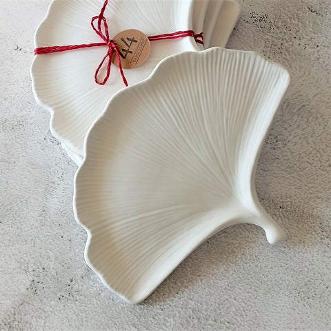 base de cerâmica artesanal folha ginkgo 44-candleshop
